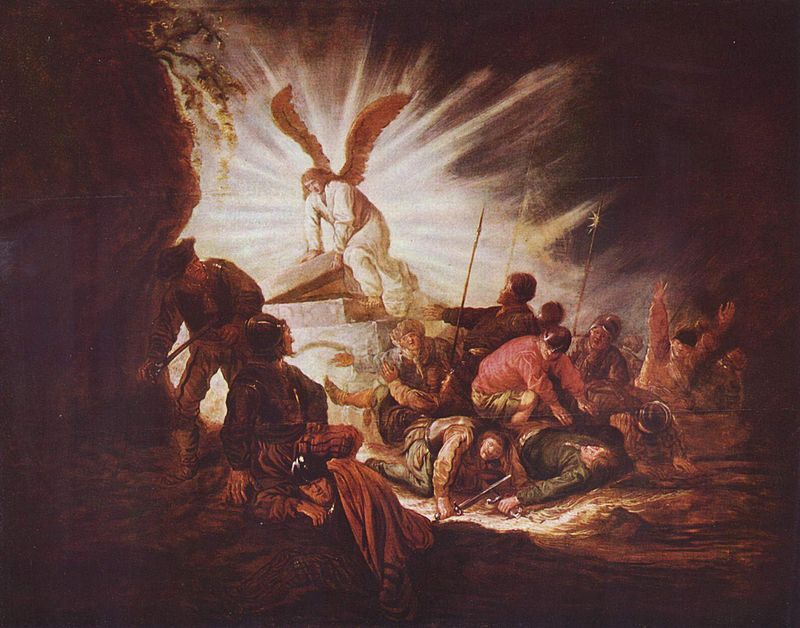 Христове Воскресіння. Ангел відкриває Господню труну. Беньямін Герітч (бл. 1640)